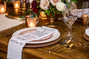 Image: A wedding place setting. Book your Sacramento area wedding catering today.