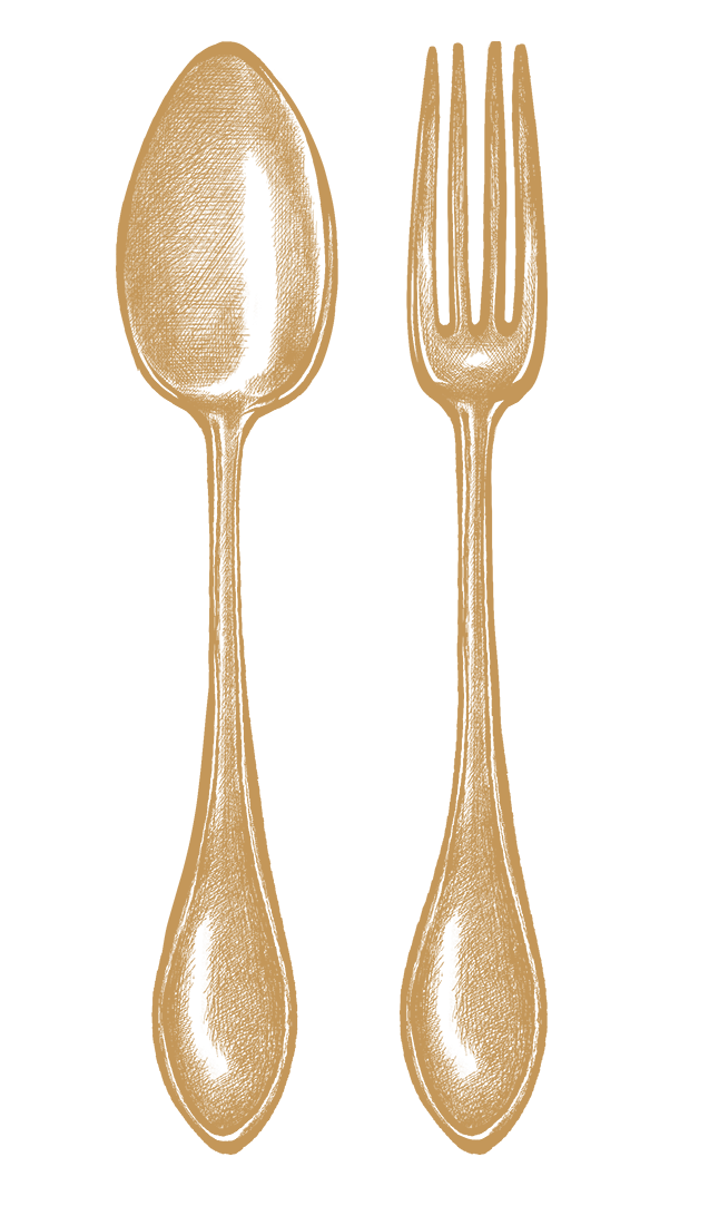 Gold Spoon and Fork